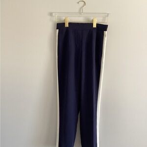 Aritzia Babaton Conan Navy with Off-White Side Stripe Pants, Size 2